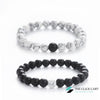 White Turquoise & Matt Black Agate Goodluck Pair Bracelet